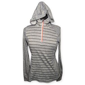 Mondetta Wool Blend Pullover Gray Striped Hoodie Womens Size Medium